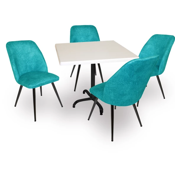 Indigo Werzalit Kare - Nilüfer Masa Takımı (80X80) - Turkuaz ürün görseli