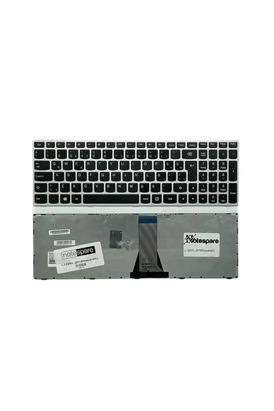 Lenovo ile Uyumlu 500-15ISK 80NT00Q0TX, 500-15ISK 80NT00Q1TX Notebook Klavye Gümüş Gri TR
