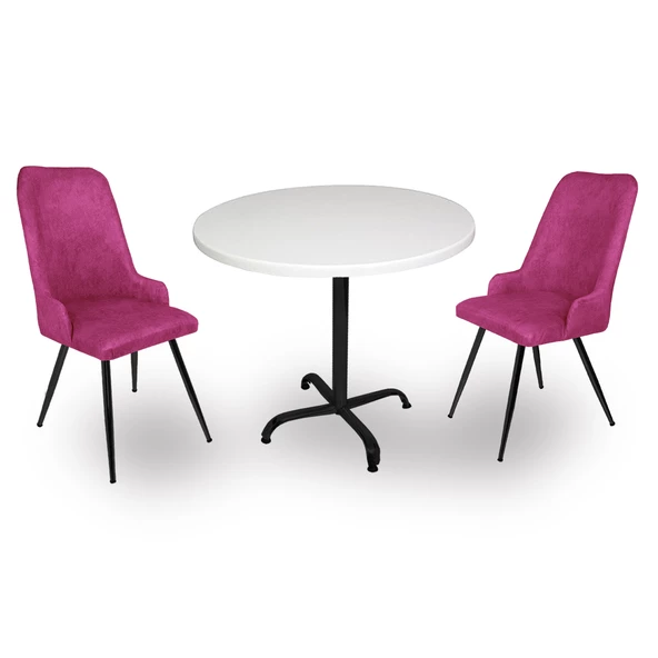 Indigo Werzalit Yuvarlak - Çırağan 2li Masa Takımı (90 cm çap) - Mor ürün görseli 1