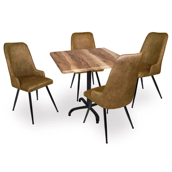 Indigo Werzalit Kare - Çırağan Masa Takımı (80x80) - Indıana Wood Kahve ürün görseli