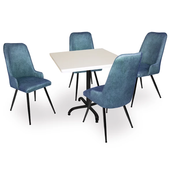 Indigo Werzalit Kare - Çırağan Masa Takımı (80x80) - Mavi ürün görseli