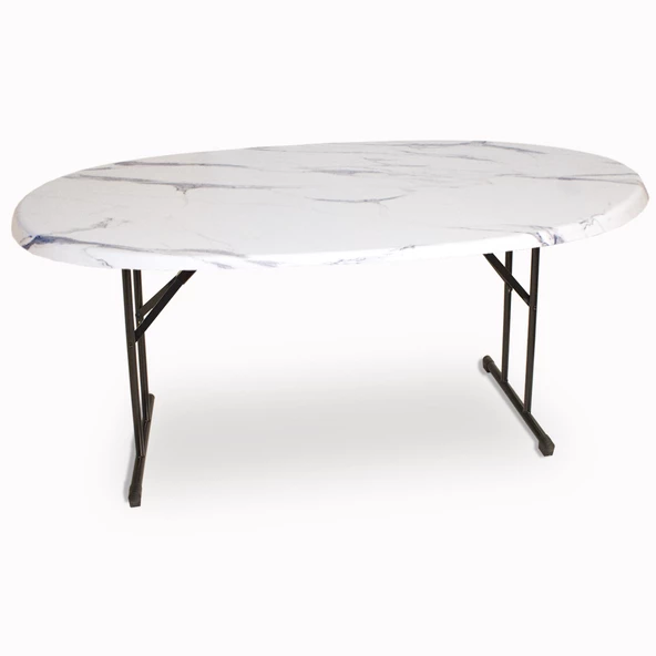 Banket Werzalit Oval Masa 94x146  (ESB-SIYAH) - Afyon Mermer (Katlanır) ürün görseli