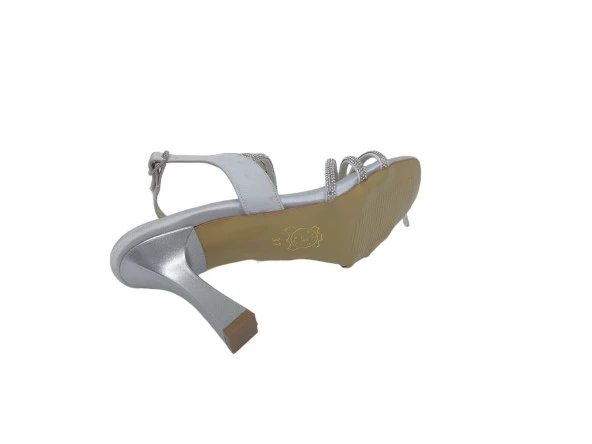 Zerhan 021 Kadın Gri Topuklu Ayakkabu - Resim 5