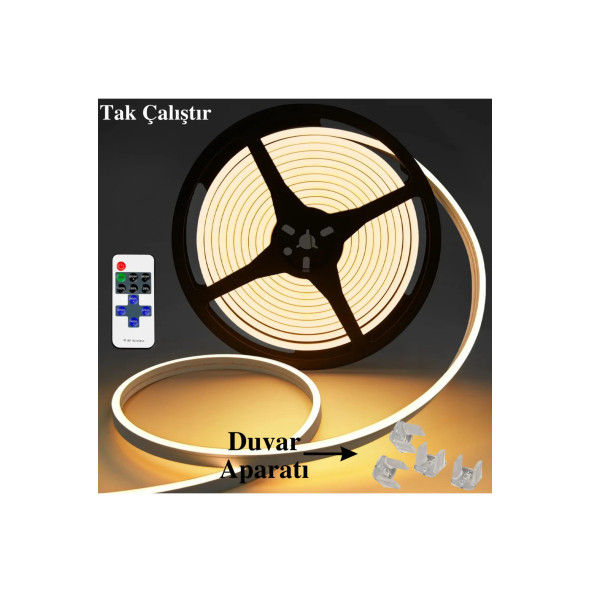 neeko Neon Esnek Şerit Led Tak Çalıştır Kumandalı - Dimmer- Gün Işığı 3metre - 5
