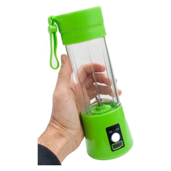 El Blender Yeşil Portatif Taşınabilir USB Şarjlı Mikser 380 ml Fasel - 2