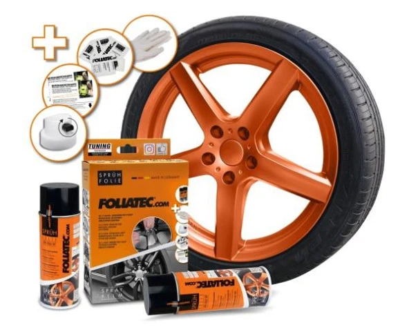 Foliatec Jant Metal Sprey Folyo Yüzey Kaplama Seti 2x400ml. Metalik Bakir Mat - Resim 2