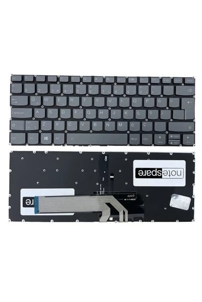 Lenovo ile Uyumlu 5CB0U42155, 5CB0U42187 Klavye Işıklı Füme TR Sağ Üst Tuş Versiyon 1