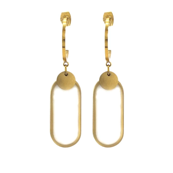 Altın Kaplama Sedef Taşlı Sallantılı Küpe UNK-570 ürün görseli