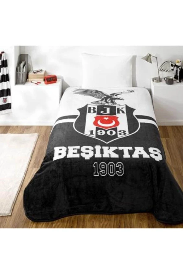 Kristal Lisanslı Battaniye Beşiktaş Kara Kartal