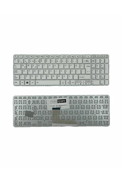 Toshiba ile Uyumlu Satellite C55-C-17F, C55-C-17G, C55-C-18K, C55-C-18M Notebook Klavye Beyaz TR - 1