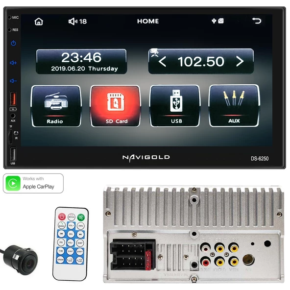 Navıgold Double Teyp 7 4X55W Bt/Usb/Sd/Fm/Aux Carplay Kameralı Ds-6250