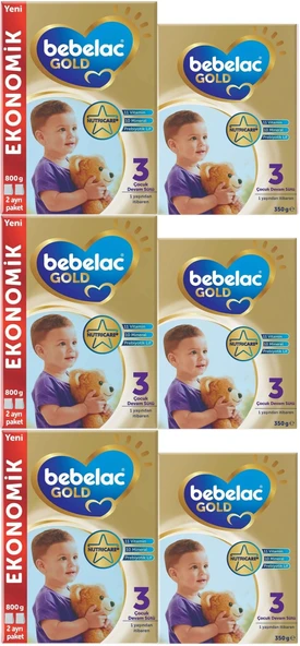 Bebelac Gold 1150GR (800GR+350GR) No:3 Devam Sütü (1+ Yaş) (3 Lü Set)