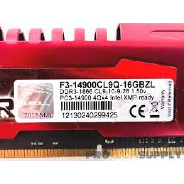 G.SKILL Ripjaws Z 12GB 3x4GB 240 Pin DDR3 SDRAM DDR3 1866 F3 14900CL9Q 12GBZL MASAUSTU RAM BELLEK