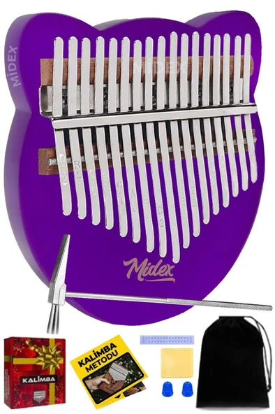 Midex KLX-660 Mor Renk Cam Kalimba 17 Tuşlu Full Set ürün görseli