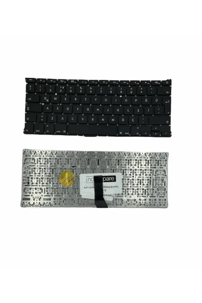 Macbook ile Uyumlu Air 13" A1466 EMC 2925 Notebook Klavye Siyah TR Büyük Enter Versiyon