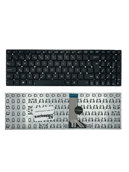 Asus ile Uyumlu MP-11N63US-5281W, MP-11N63US-9201W, MP-11N66TQ-9201W Notebook Klavye Siyah TR - Resim 2