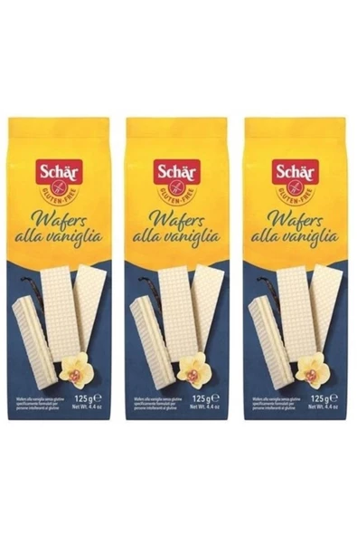 Schar Wafers alla vaniglia 125g Vanilyalı Gofret 3 Adet