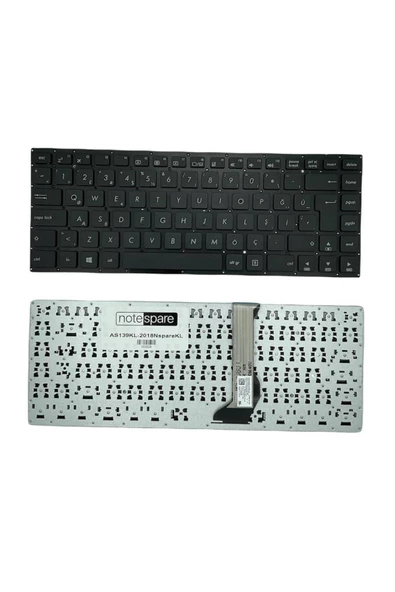 Asus ile Uyumlu VivoBook E402NA-GA046T, E402NA-GA064T, E402NA-GA071 Notebook Klavye Siyah TR