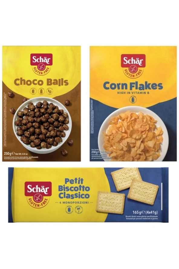 Choco Balls Çikolata Kaplı Mısır Gevreği - Schar Petibör Bisküvi - Schar Sade Mısır Gevreği