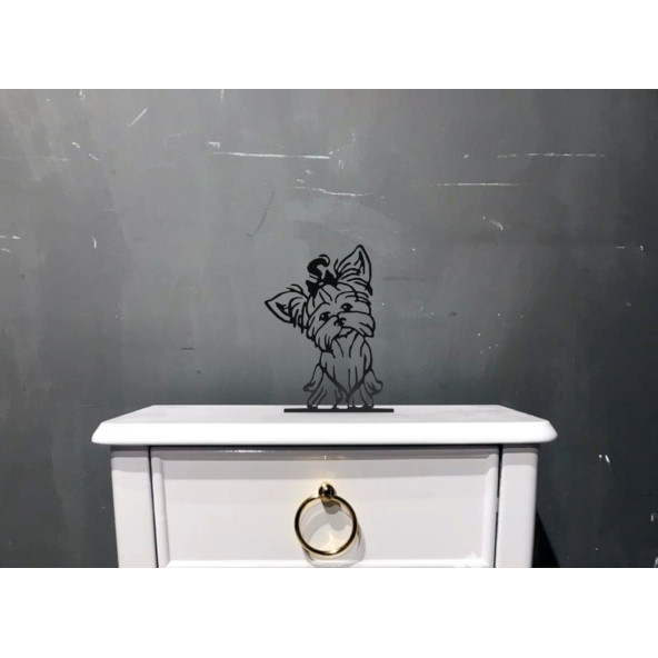 Cartoony Yorkshire terrier,minimalist sanat heykeli