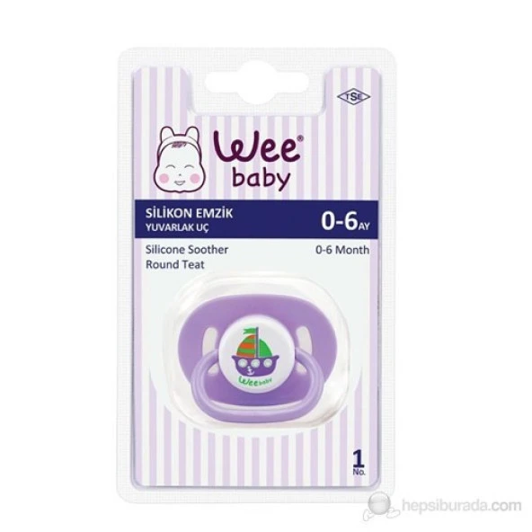 Wee Baby  Baby Silikon Kiraz Uçlu Oval Gövdeli Emzik (askılı) / 3'lü