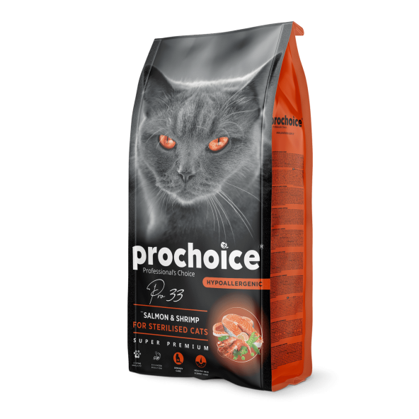 Pro Choice Pro 33 Sterilised Somonlu Karidesli Kedi Maması 15 Kg SKT 08/2025