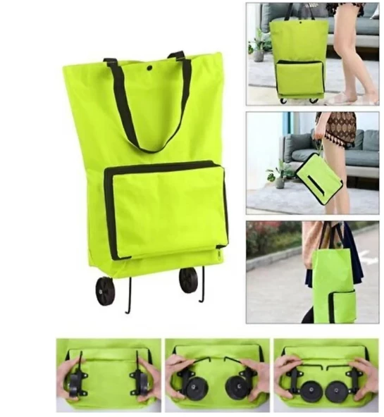 Katlanabilir Tekerlekli Pazar Arabası 75 Cm X 35 Cm - Resim 3