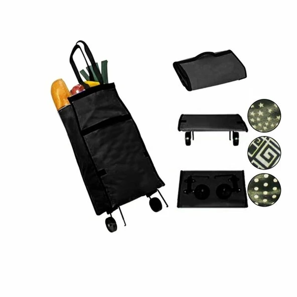 Katlanabilir Tekerlekli Pazar Arabası 75 Cm X 35 Cm - Resim 2