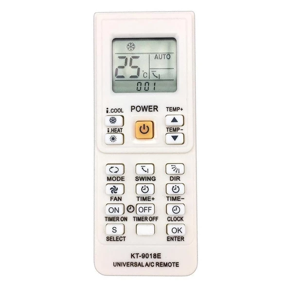 FULLY KK KT-9018E A/C UNİVERSAL KLİMA AKILLI KUMANDASI (B-228B) KT9018