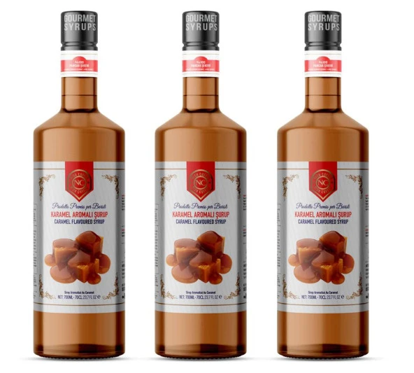 Nish Karamel Aromalı Şurup 3 x 700 ML - P