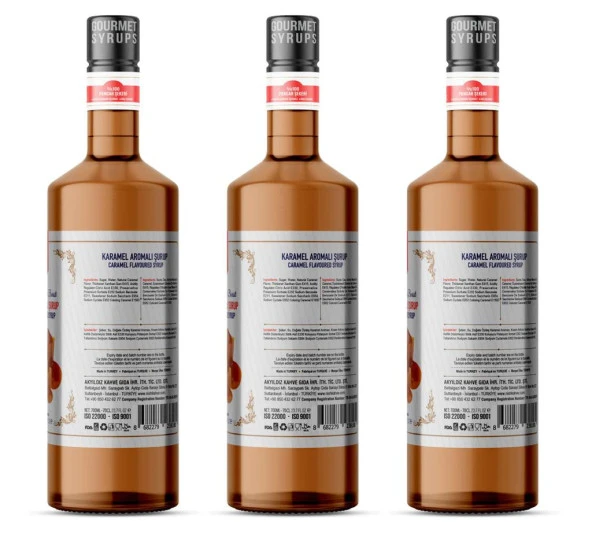 Nish Karamel Aromalı Şurup 3 x 700 ML - P - 2