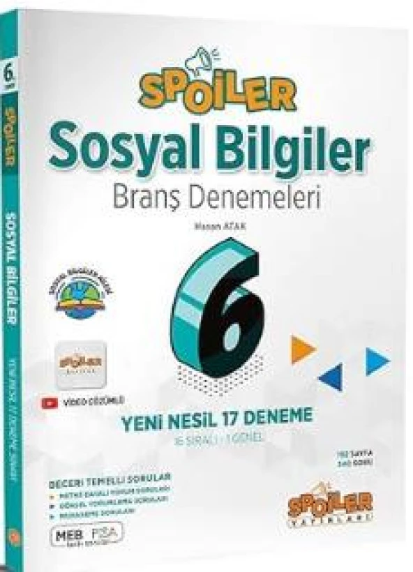 SPOİLER 6.SINIF SOSYAL BİLGİLER BRANŞ DENEMELERİ