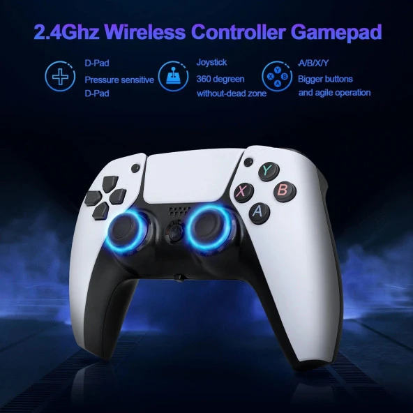 DOREKA Android Game Tv Stick 4K 64 GB Remote Control Hazıfa Kartı ve 2 Kablosuz Oyun Kolu Retro Game - 5