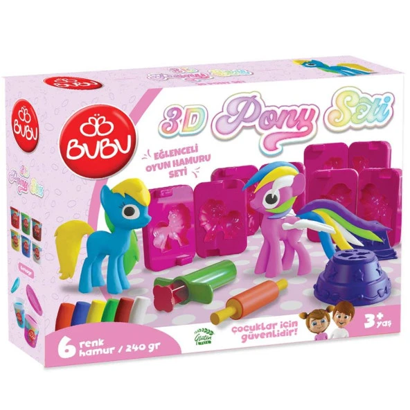 Bu-Bu Oyun Hamuru 3D Pony Set (L) BUBU-OH0023 ürün görseli 1