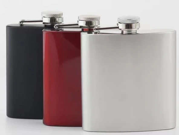 Periboia Siyah 6 oz Çelik Cep İçki Kanyak Matarası - 2