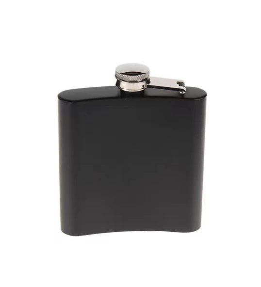 Periboia Siyah 6 oz Çelik Cep İçki Kanyak Matarası