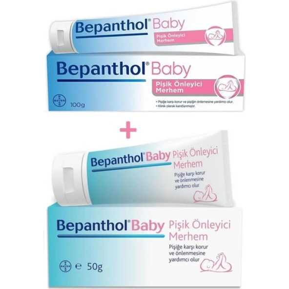 Bepanthol Baby Pişik Önleyici Merhem 100 Gr+Bepanthol Baby Pişik Önleyici Merhem 50 Gr