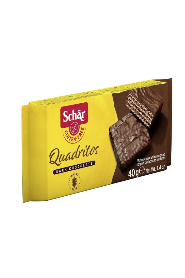 Quadritos Glutensiz Çikolata Kaplamalı Gofret 40 gr (10 ADET) - 3