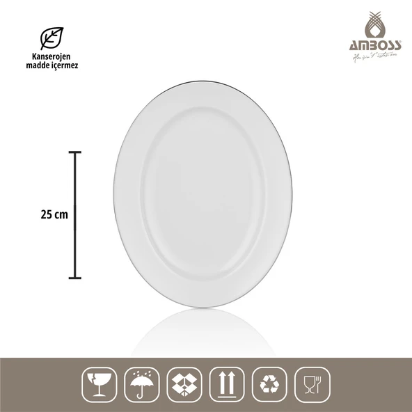 Amboss Hare 12 Kişilik 53 Parça Porselen Yemek Takımı - Gümüş - 7