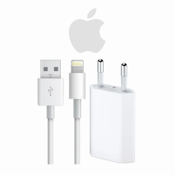 Orjinal Apple İPHONE 6 7 8 SE PLUS X XS USB 5W Şarj Cihaz MD813ZM-A + MD818ZM-A Kablo Dahil