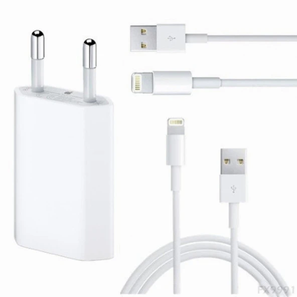 Orjinal Apple iPhone 11 Pro Max USB 5W Şarj Cihaz MD813ZM-A + MD818ZM-A Kablo Dahil