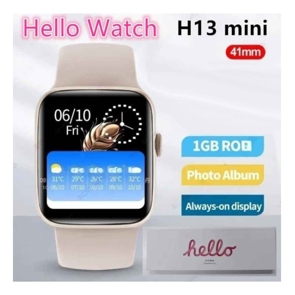 Hello Watch H13 Mini 1.75" TFT Ekran 41mm Kasa 1GB Depolama/Galeri/NFC Çift - 2