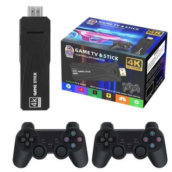 BYOZTEK GT65 4K ULTRA HD Android TV BOX Game Stick 10000+ Oyun  64 GB