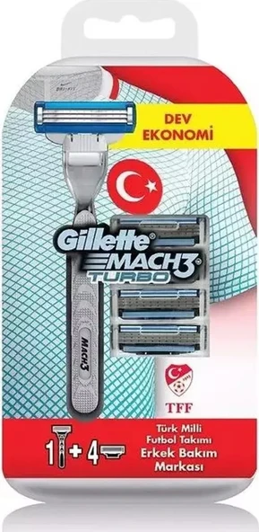 Gillette Mach3 Turbo Milli Takım Tıraş Makinesi + Yedek Başlık 5'li - 2