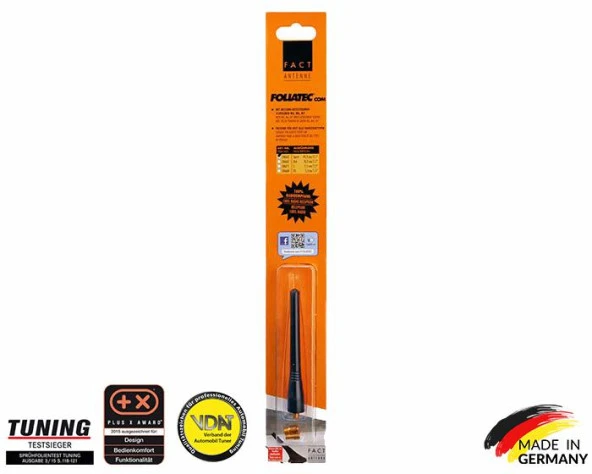 Foliatec Küçük Çok Yönlü Spor 10.5cm Siyah Anten - 2