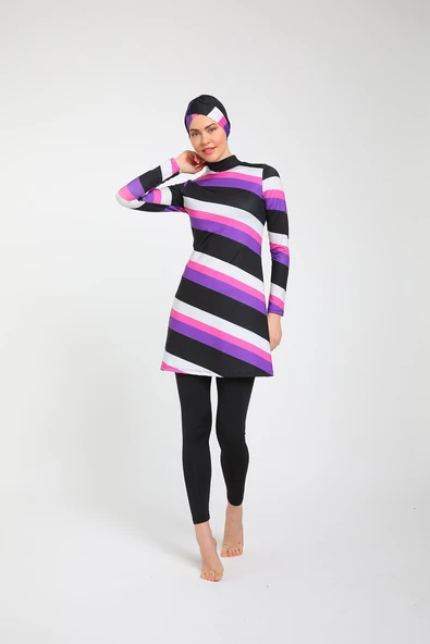 Chelly Kadın Likralı Tam Kapalı Tesettür Mayo S 3720 - 6