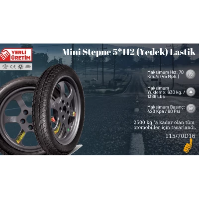 Mini Stepne 5*112 (Yedek) Lastik Ücretsiz Kargo 2021 ÜRETİM