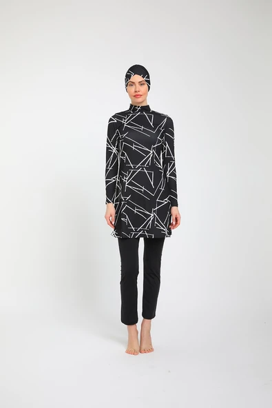 Chelly Kadın Likralı Tam Kapalı Tesettür Mayo (Boru Paça Alt) S 3730 - S 3735 - 5