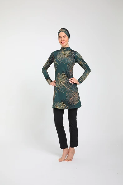 Chelly Kadın Likralı Tam Kapalı Tesettür Mayo (Boru Paça Alt) S 3730 - S 3735 - 11