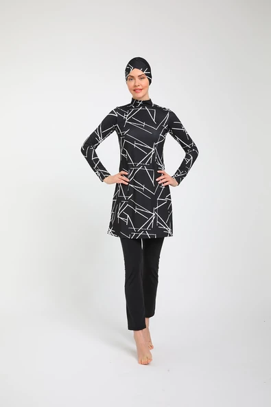 Chelly Kadın Likralı Tam Kapalı Tesettür Mayo (Boru Paça Alt) S 3730 - S 3735 - 2